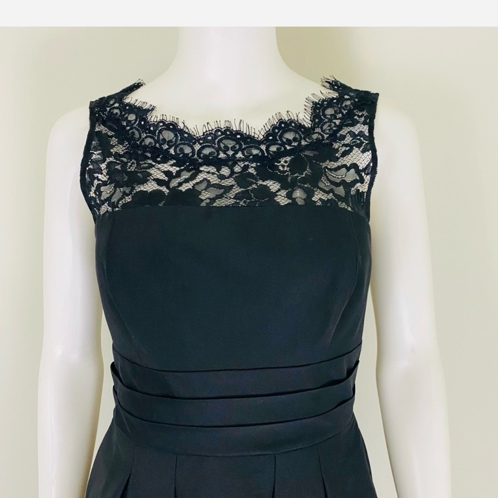 White House Black Market WHBM Black Lace Taffeta Cocktail Dress NEW Sz 6 - Picture 7 of 11